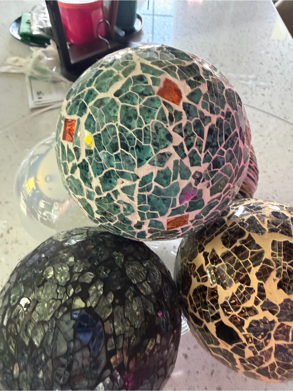 Decorative Mosaic Glass Balls - Picture 6 of 10